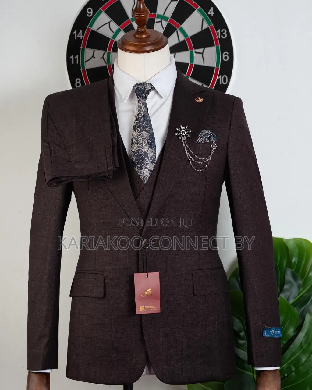 Royal Chocolate Windowpane Tuxedo