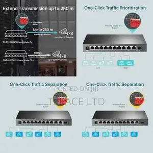 Tl-Sg1210p 10-Port Gigabit Desktop Switch With 8-Port Poe+