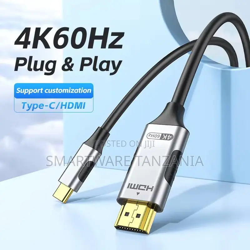 4K60Hz Type-C to HDMI Cable for Seamless Plug Play Connectivity