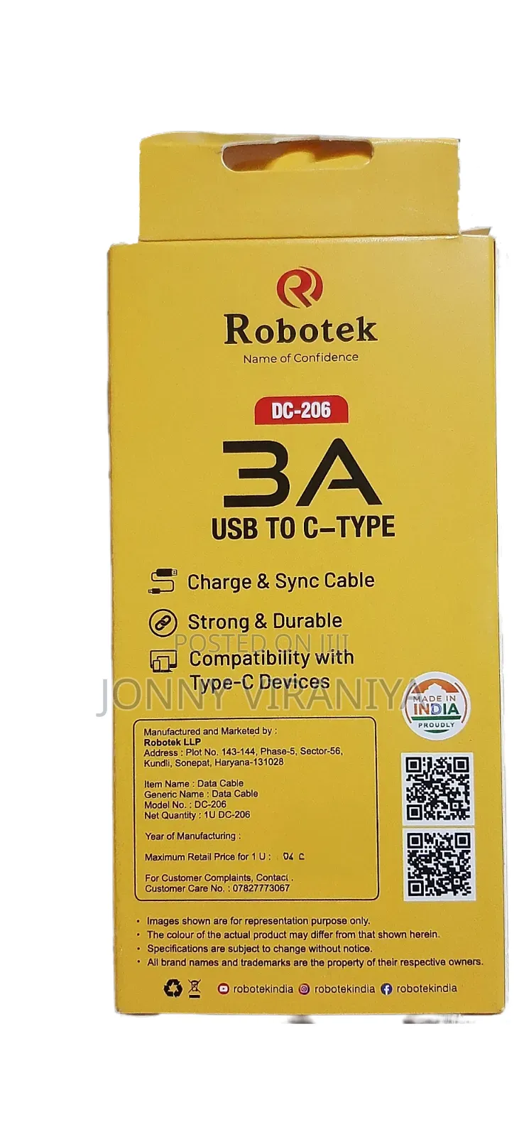 USB to Type C ( 2 Meter ) Fast Charging Cable