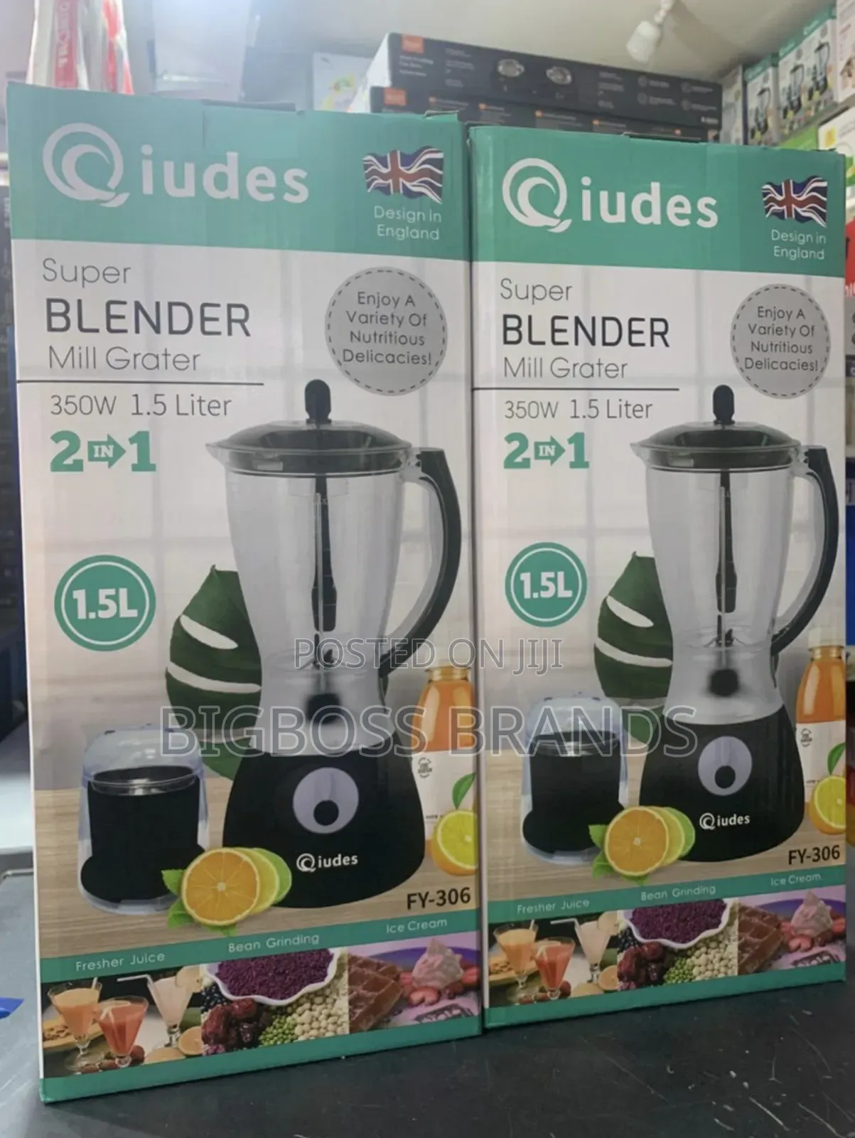 Qiudes Electric Blender 1.5 JUG Liter