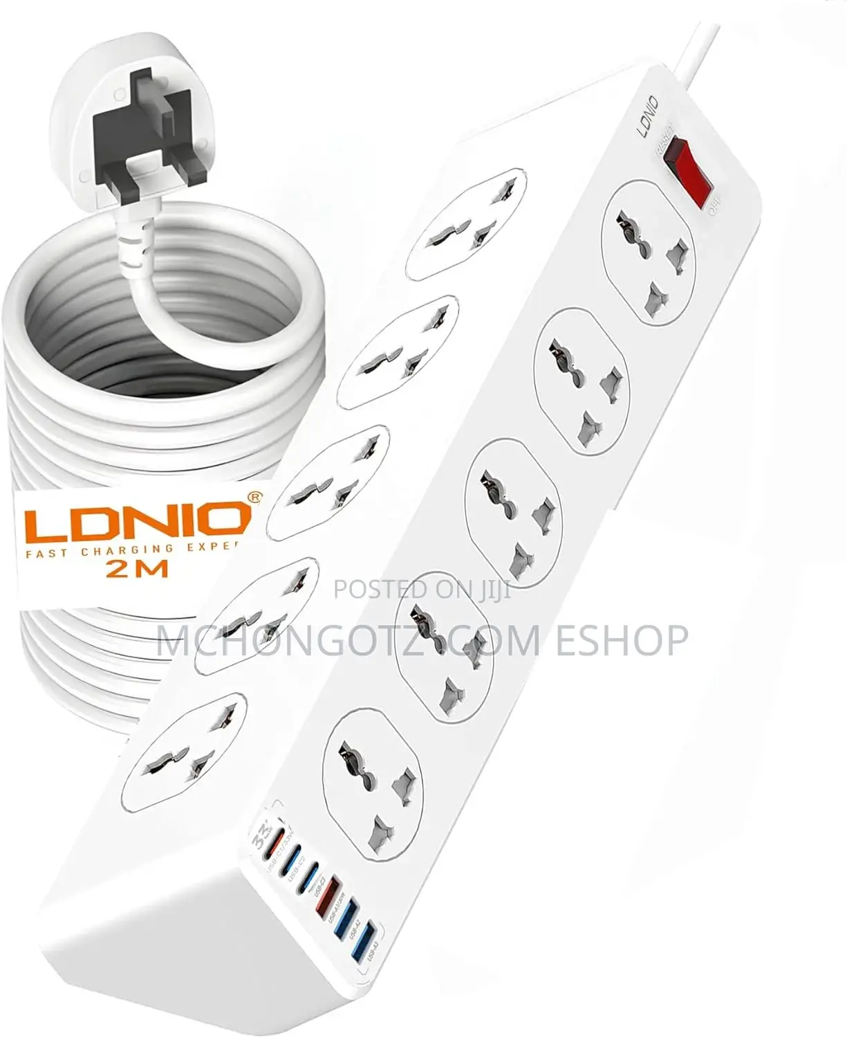 Ldnio Sc10610 Power Extension Socket 2500w, 10 Outlets, 5 USB