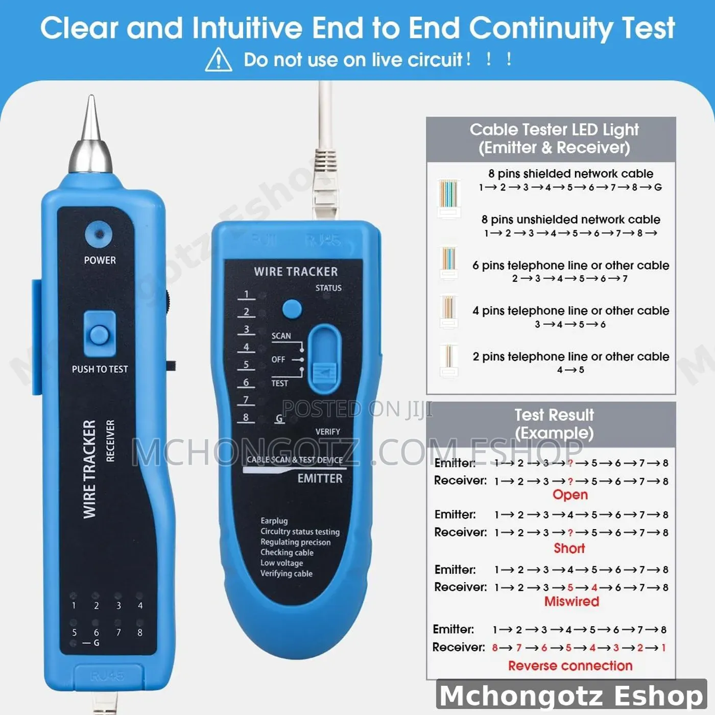 Cable Tracer Network Wire Tracker RJ45 RJ11 Tester