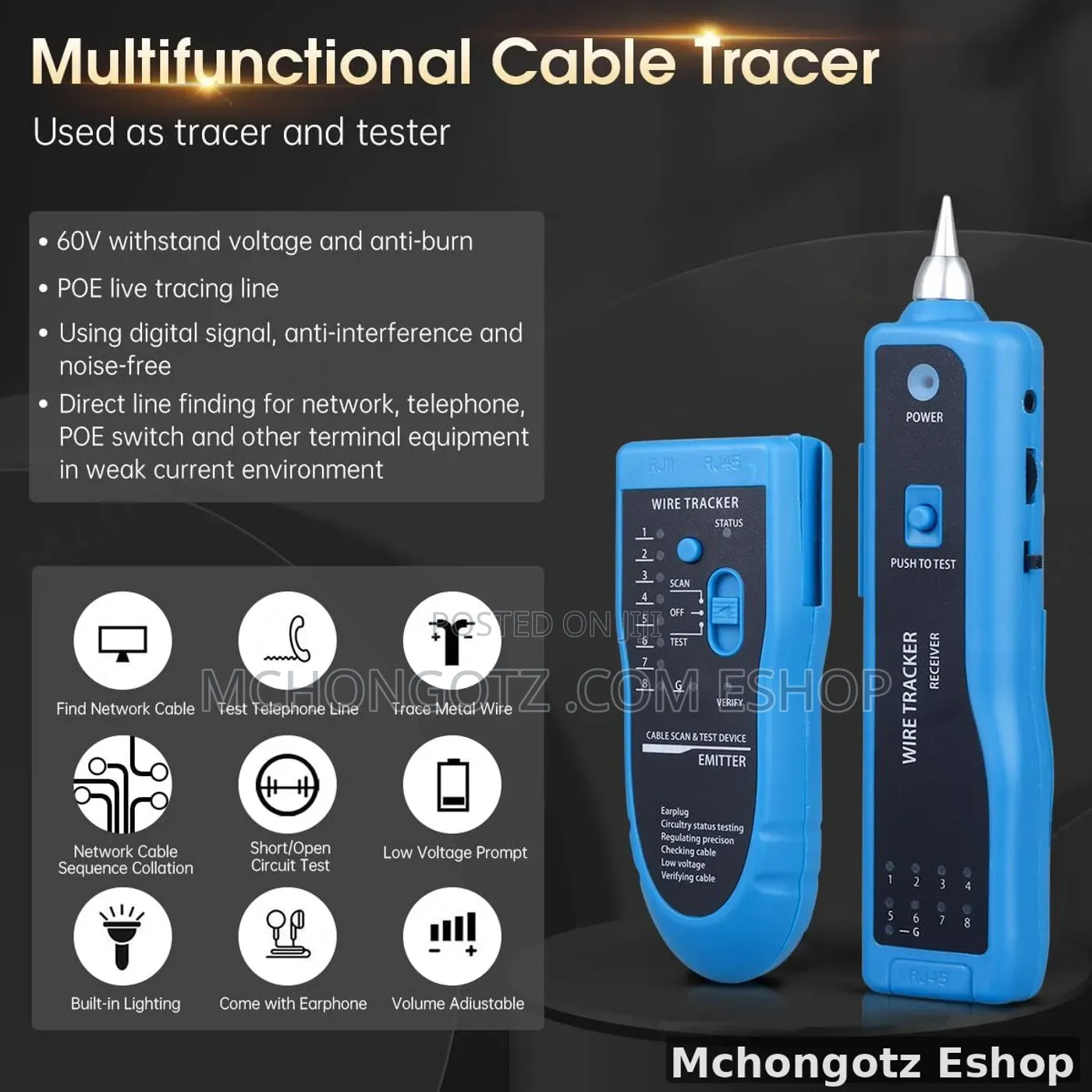 Cable Tracer Network Wire Tracker RJ45 RJ11 Tester