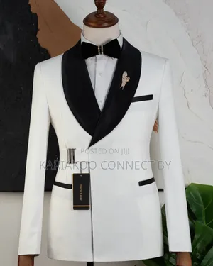 ​ Luxury White Black Two-Piece Tuxedo for Men | Step Up Your Red