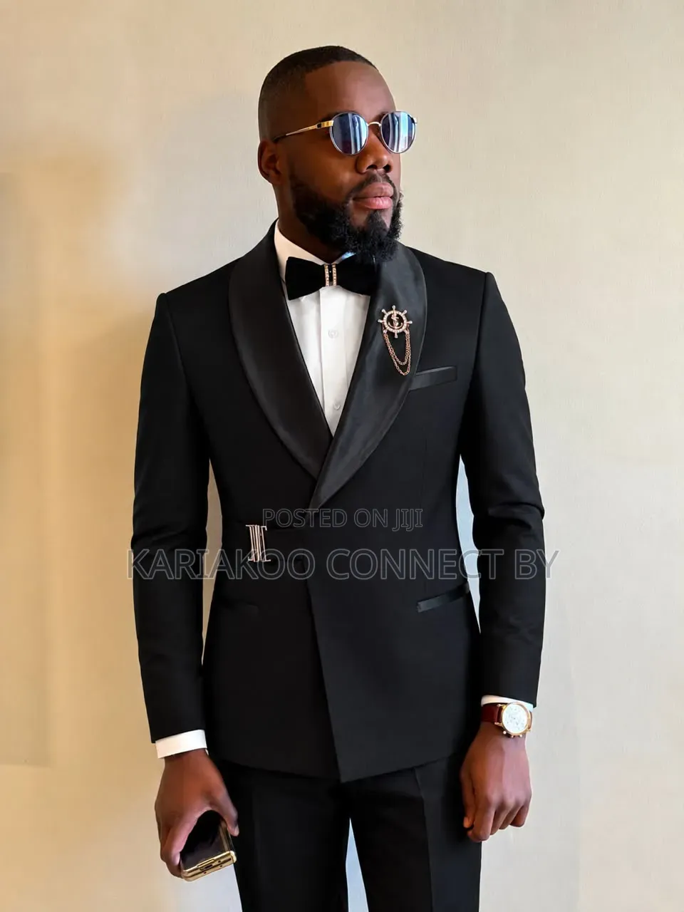 ​ Luxury All-Black Two-Piece Tuxedo for Men's Suit
