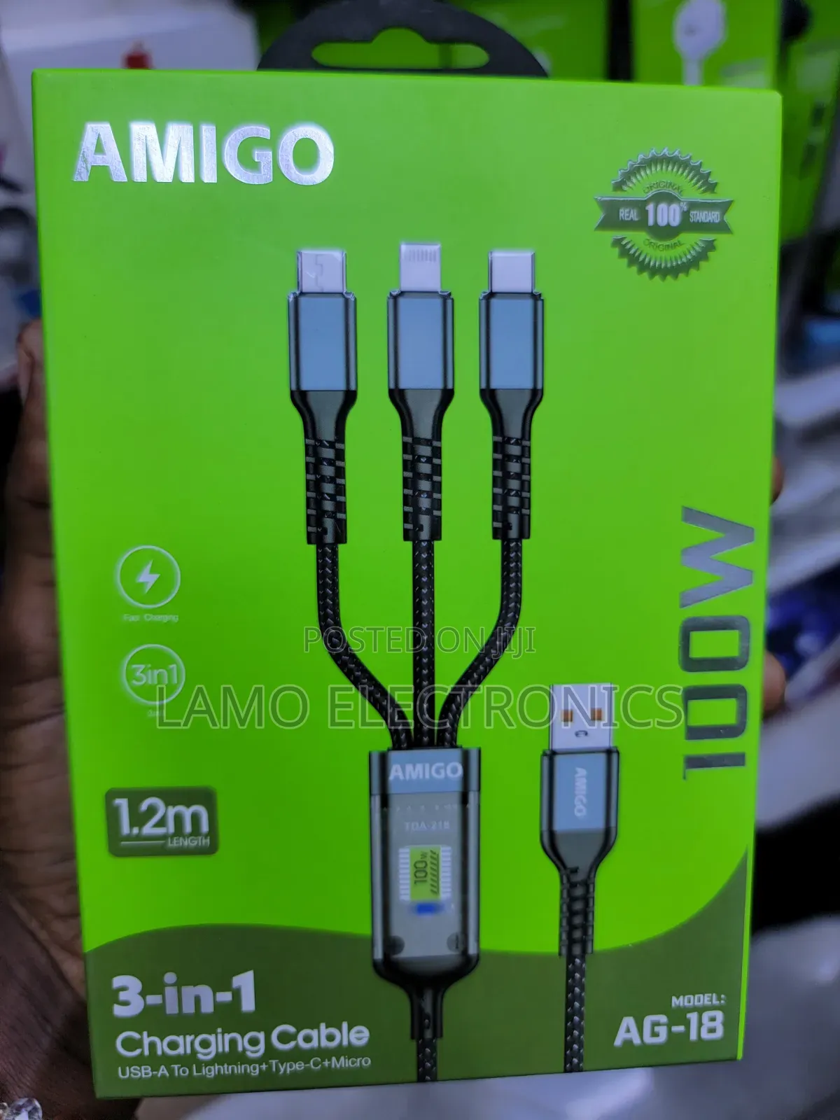 Amigo Ag-18 3 in 1 Cable With Length of 1.2m