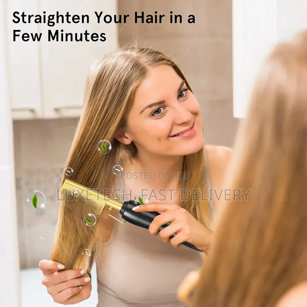 Electric Hot Comb Hair Straightener – Thermal Comb for Hair and Wigs