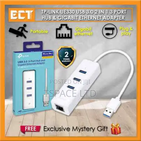 TP-Link USB 3.0 to 3-Port Hub Gigabit Ethernet