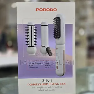Porodo 3 in 1 Cordless Hair Styling Kit - Portable / Straightener