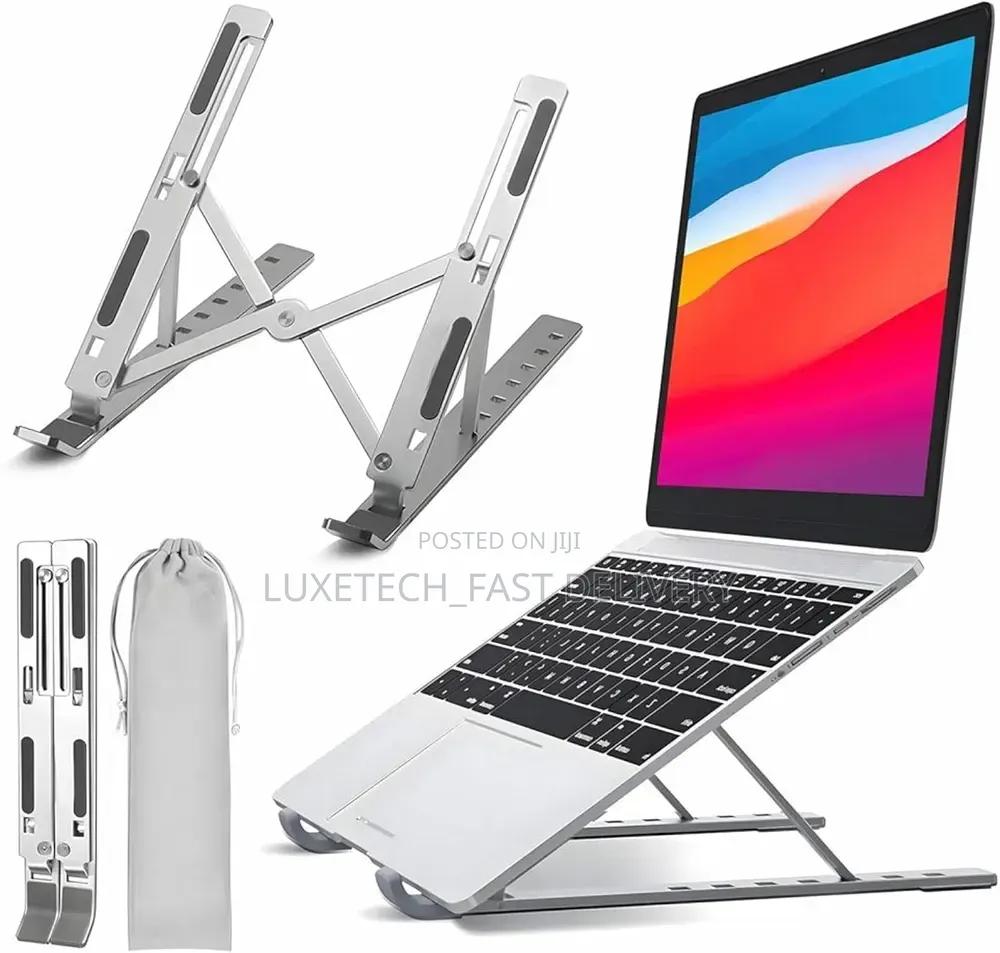 Aluminum Foldable Adjustable Laptop Stand - Portable Notebook Holder