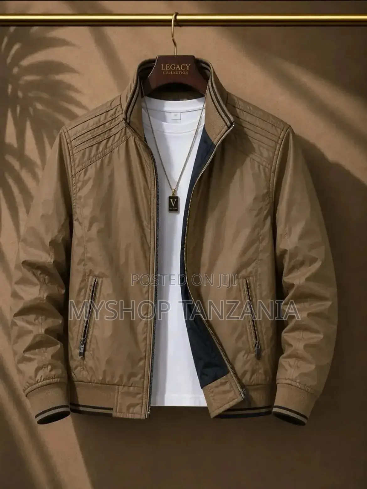 Jacket Khaki Muundo Wa Kisasa