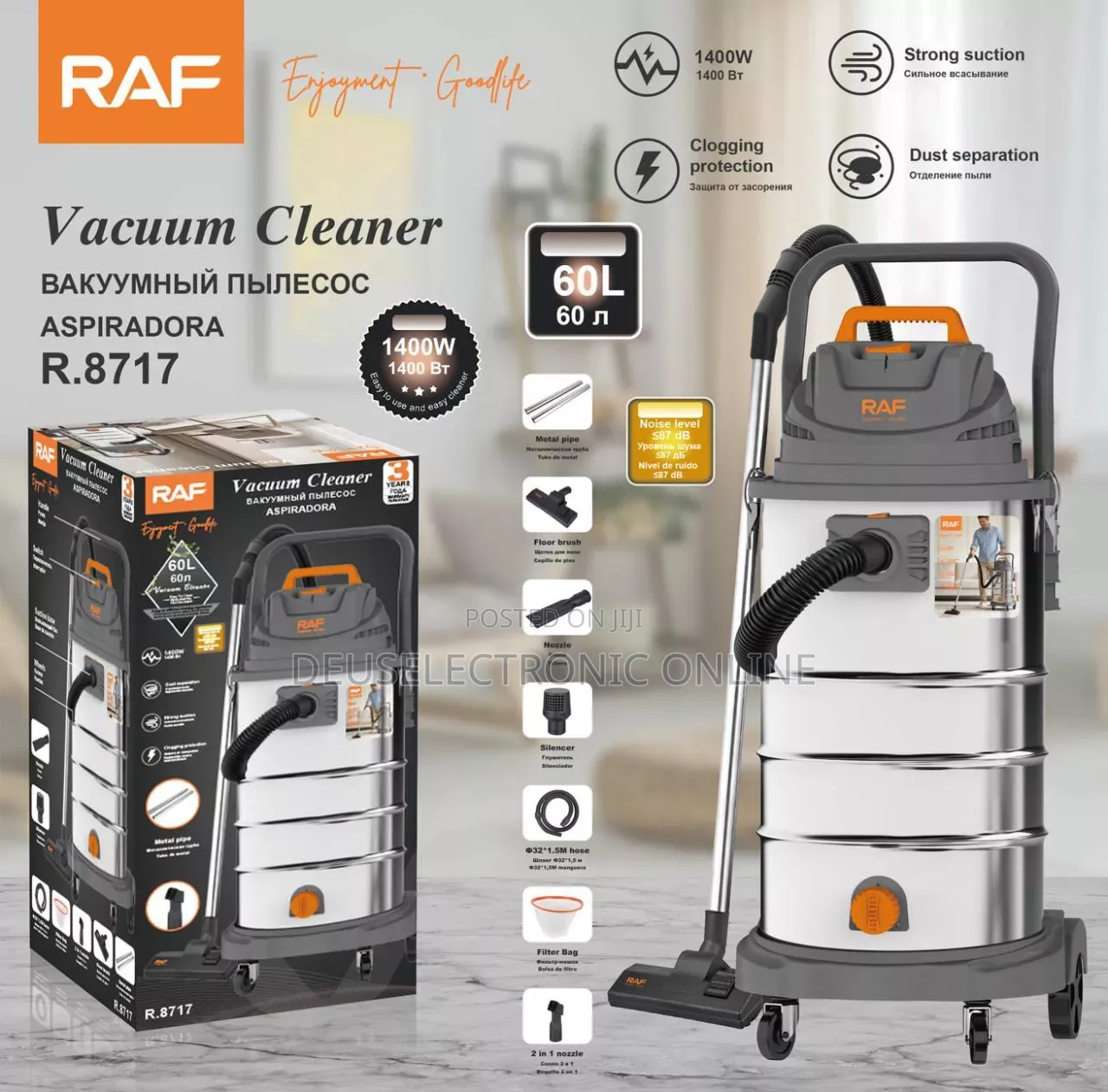 Raf Wet and Dry Vaccum Cleaner 60l Big Machine Only 5pcs Stock