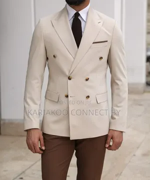 Men's Modern Executive Double-Breasted Blazer Trousers Set