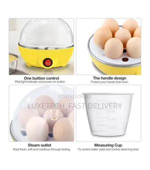 7-Eggs Electric Boiler / Poacher – Automatic Egg Cooker/Steamer