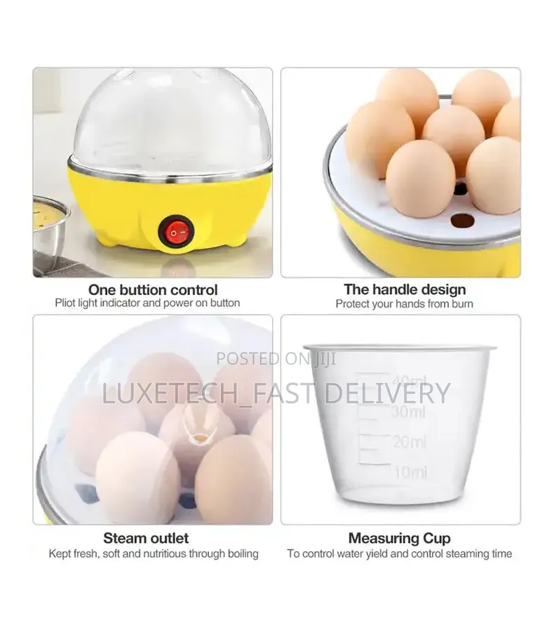 7-Eggs Electric Boiler / Poacher – Automatic Egg Cooker/Steamer