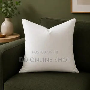 White Throw Pillow or White Fibre-Filled Cushions