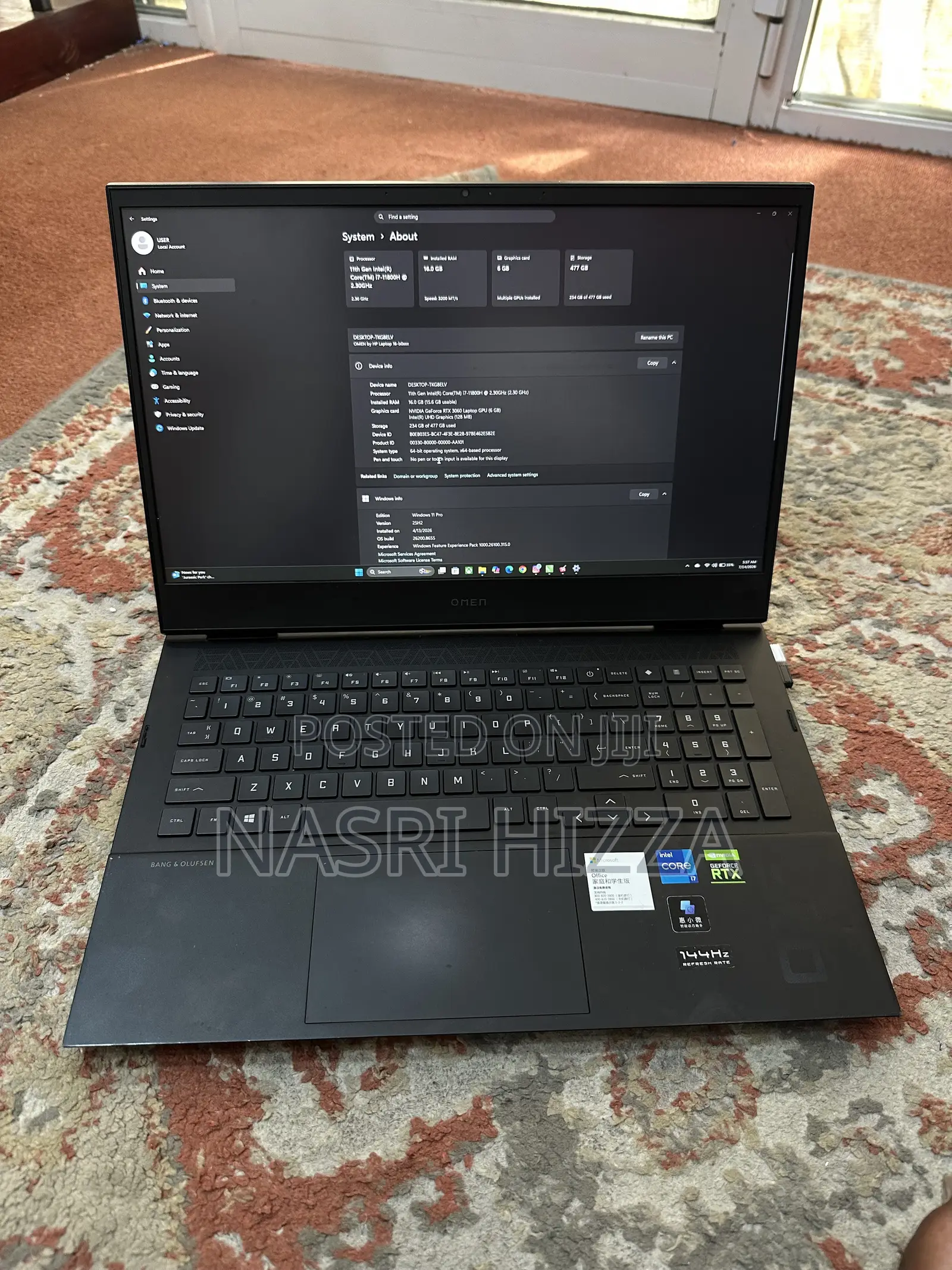 Laptop HP Omen 16 16GB Intel Core i7 SSD 512GB