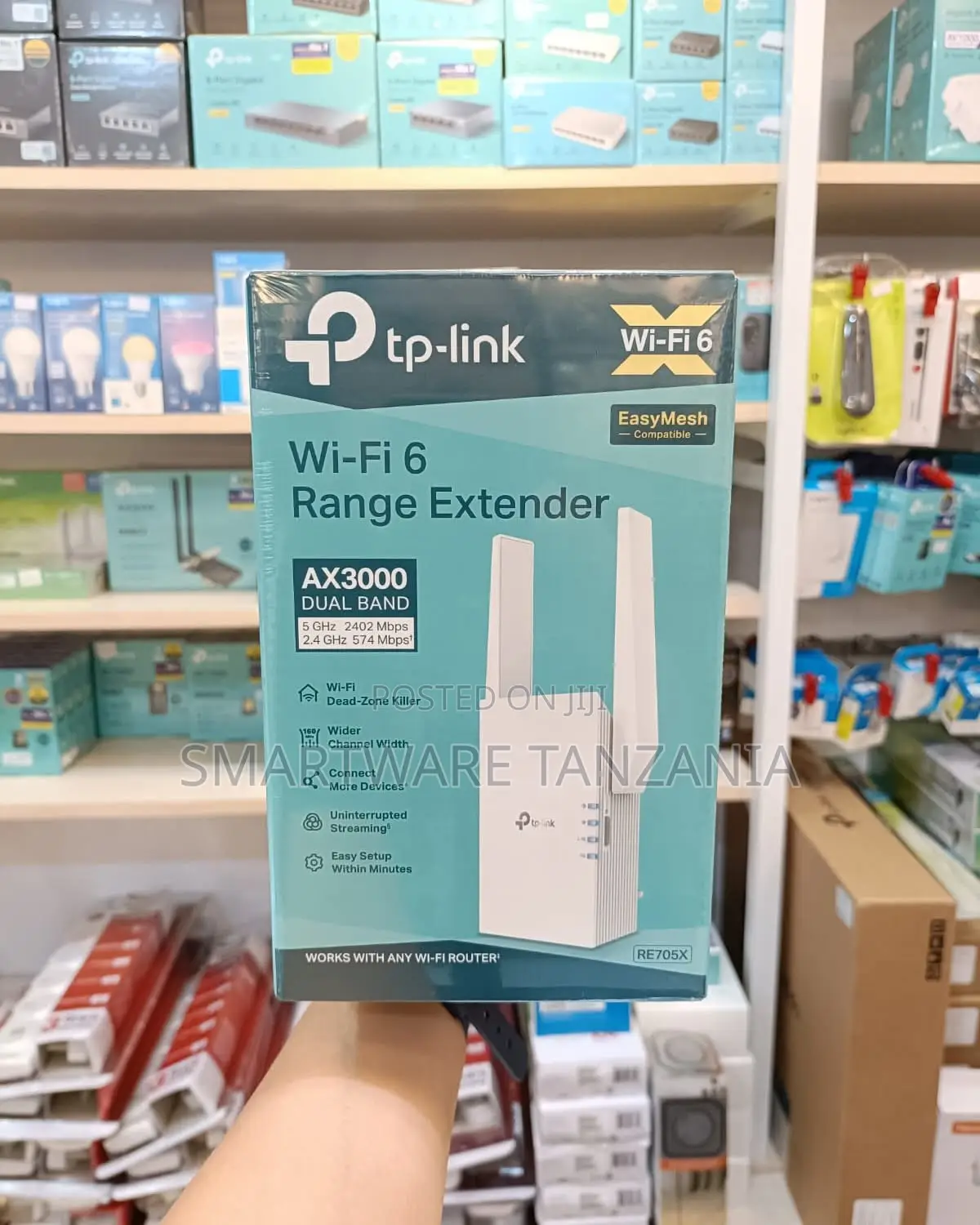 TP-Link Wi-Fi 6 Range Extender AX3000 Dual Band 2.4GHz 5GHz 2402Mbps
