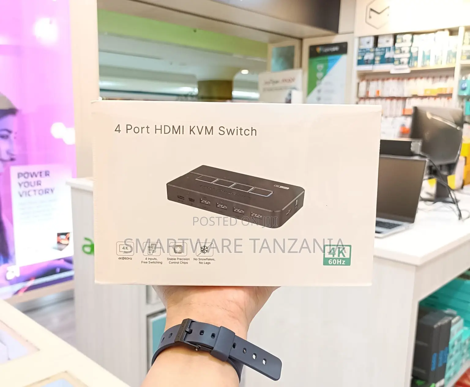 4 Port HDMI KVM Switch, at 60Hz Resolution, Plug and Play