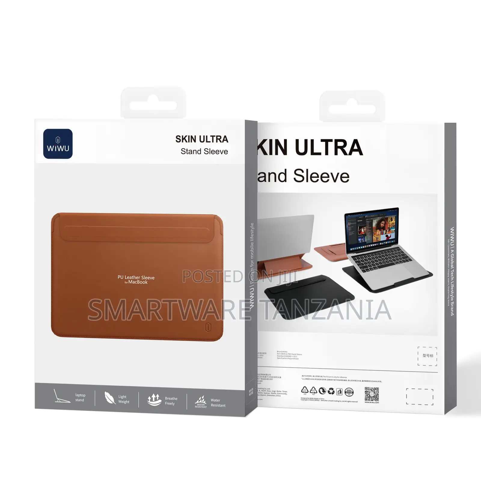 WiWU Skin Ultra Stand Sleeve for MacBook PU Leather Lightweight Design