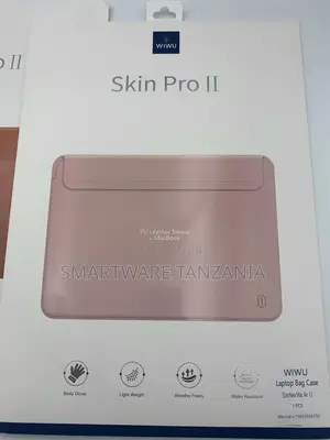 WIWU Skin Pro II Pink PU Leather Sleeve Case for MacBook Air 13 In