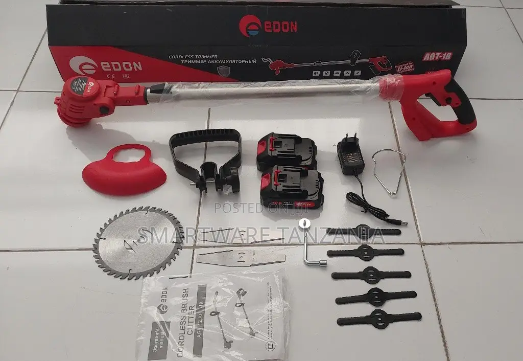 Grass Trimmer With Battery, 18V 2 Batteries and Charger, Brush Cutter