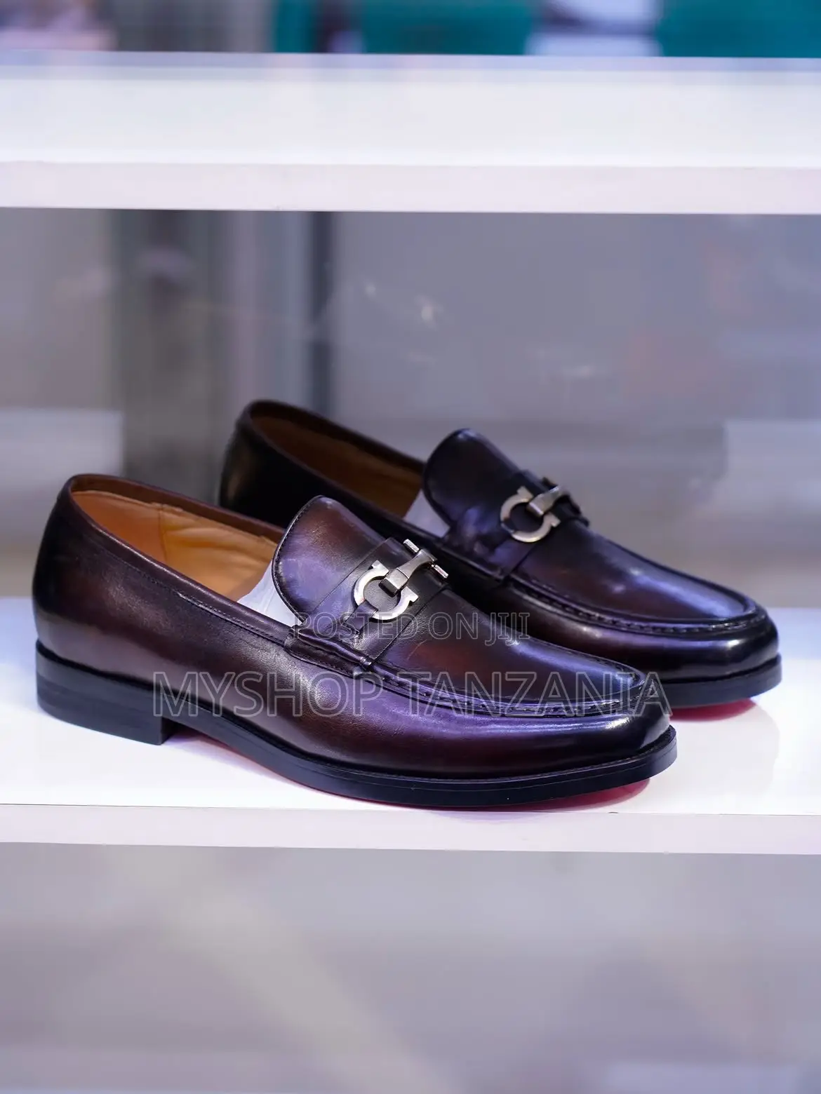 Black Leather Moccasin Loafers