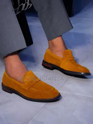 Camel-Colored Suede Loafers