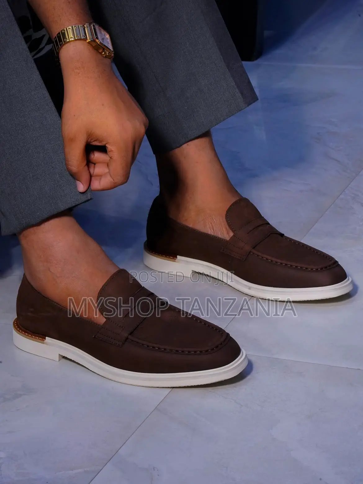 Blue Slip-on Loafers