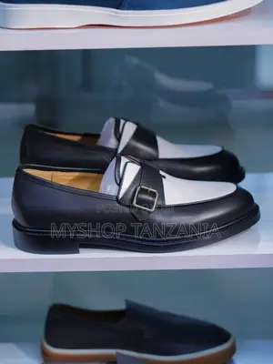 Jacques Solovière Paris Bicolor Black and White Italian Leather Loafer