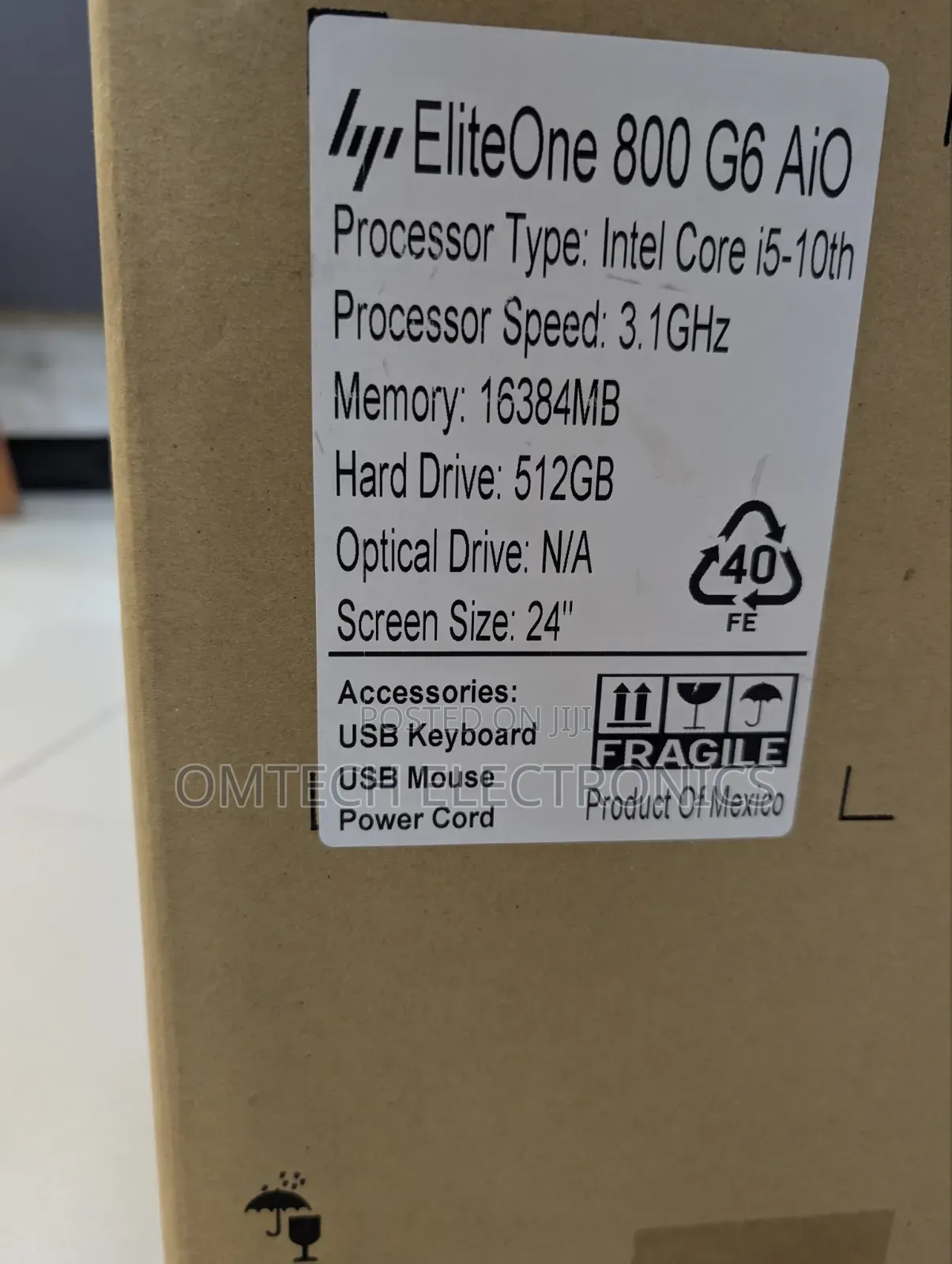 Desktop Computer HP EliteOne 800 G6 16GB Intel Core i5 SSD 512GB