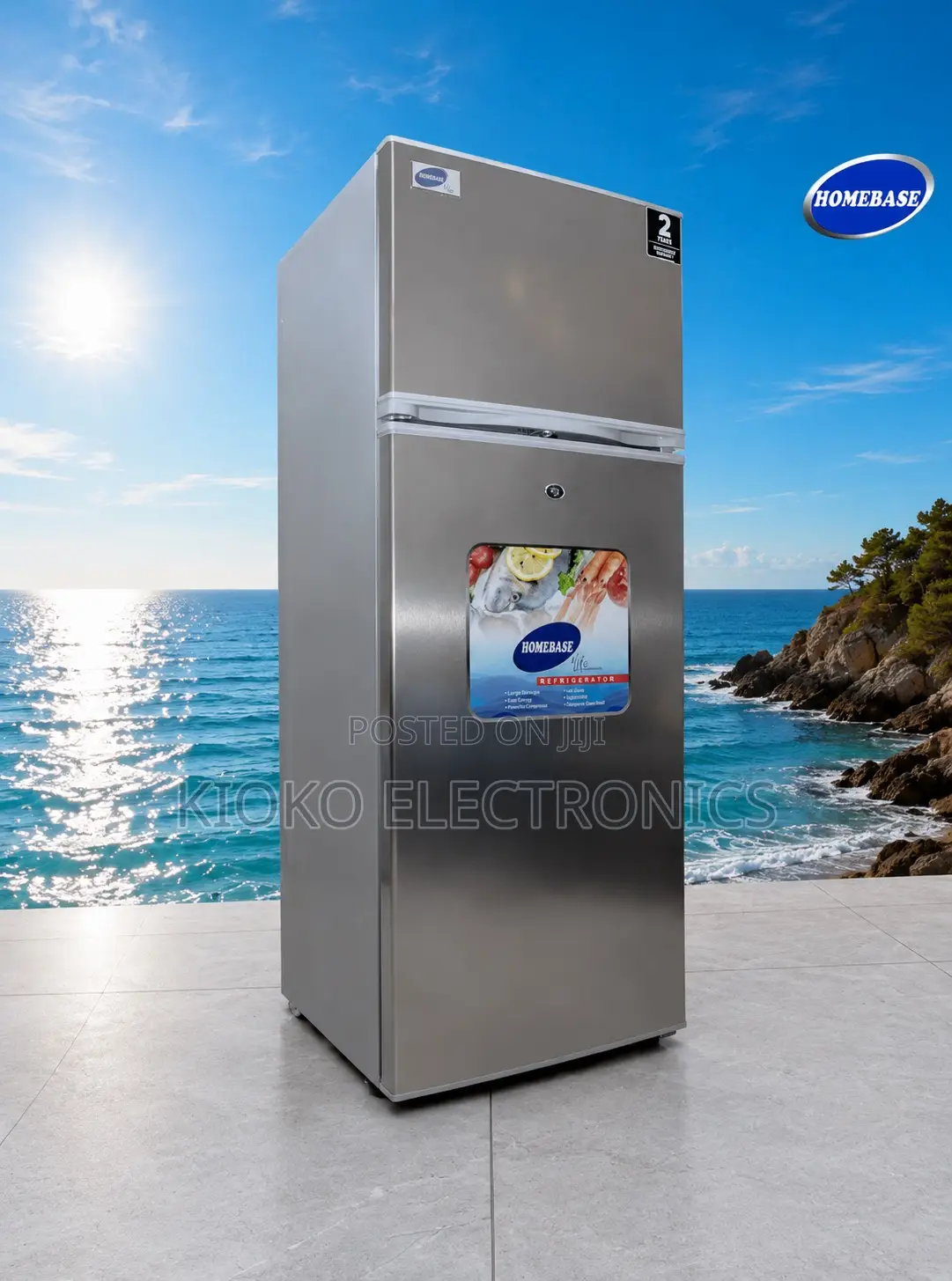 250ltrs Homebase Double Door Fridge