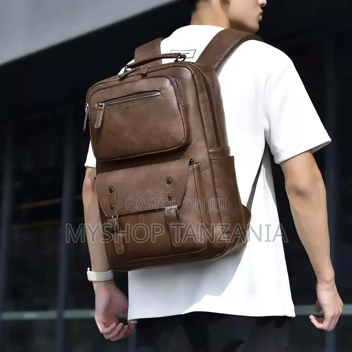 PU Leather ORILOOSEN Commuter Backpack