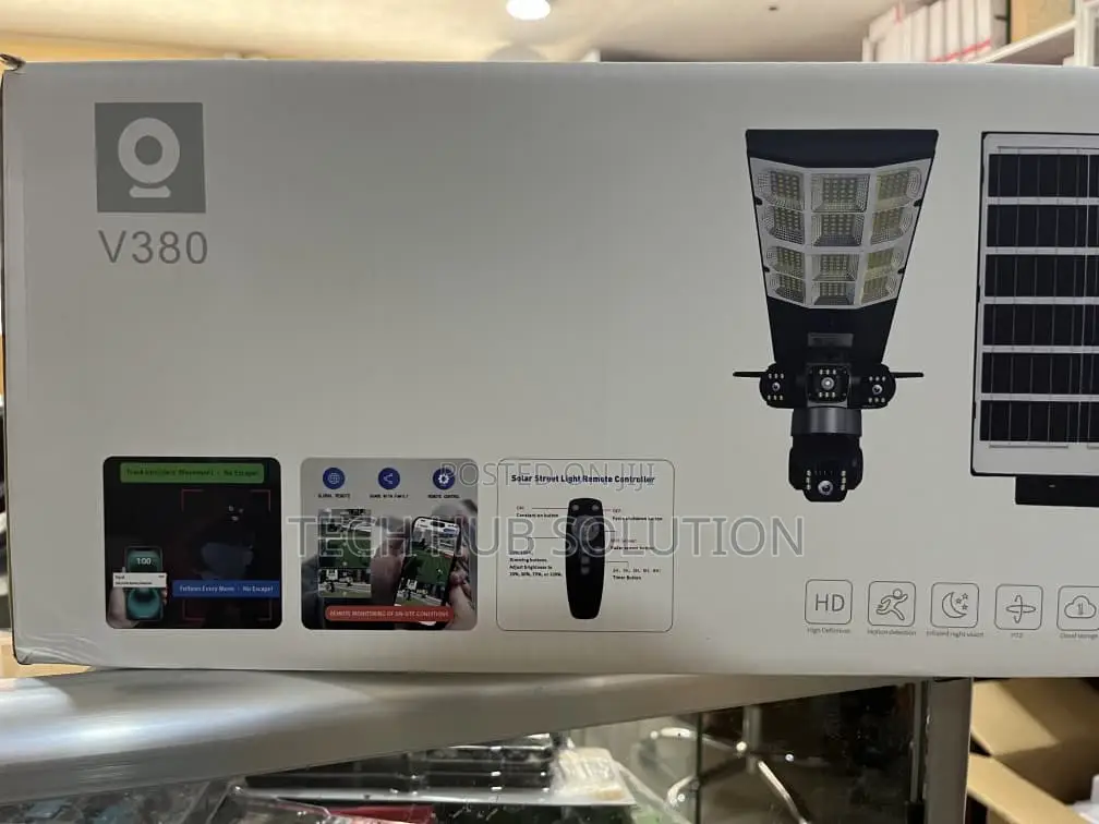 V380 Solar Security Camera With LED Floodlights