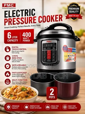 PMC Pressure Cooker 6l Sufuria 2. 2 Dishes Included