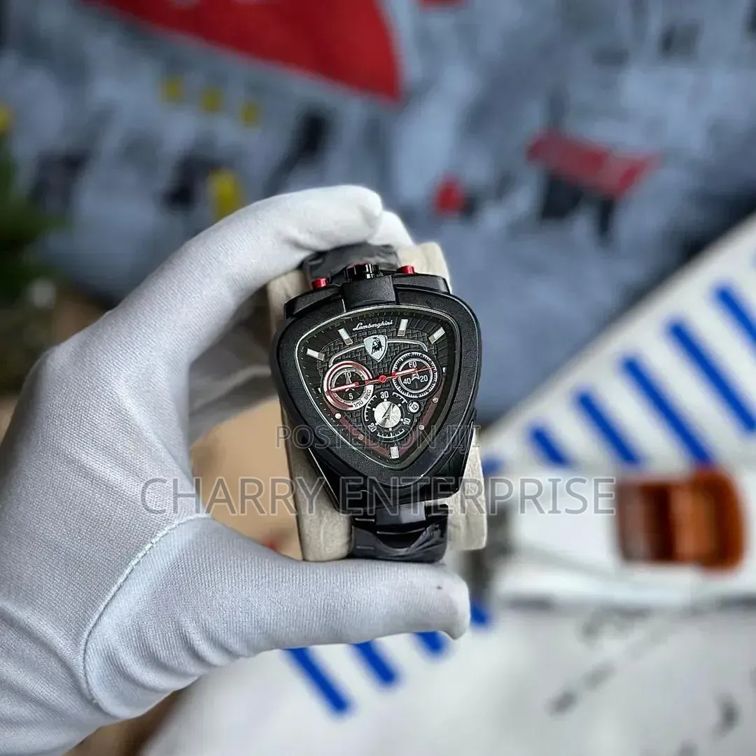 Luxury and Classic Lamborghini WÅTCH Fiber Belt Date Water Resistance