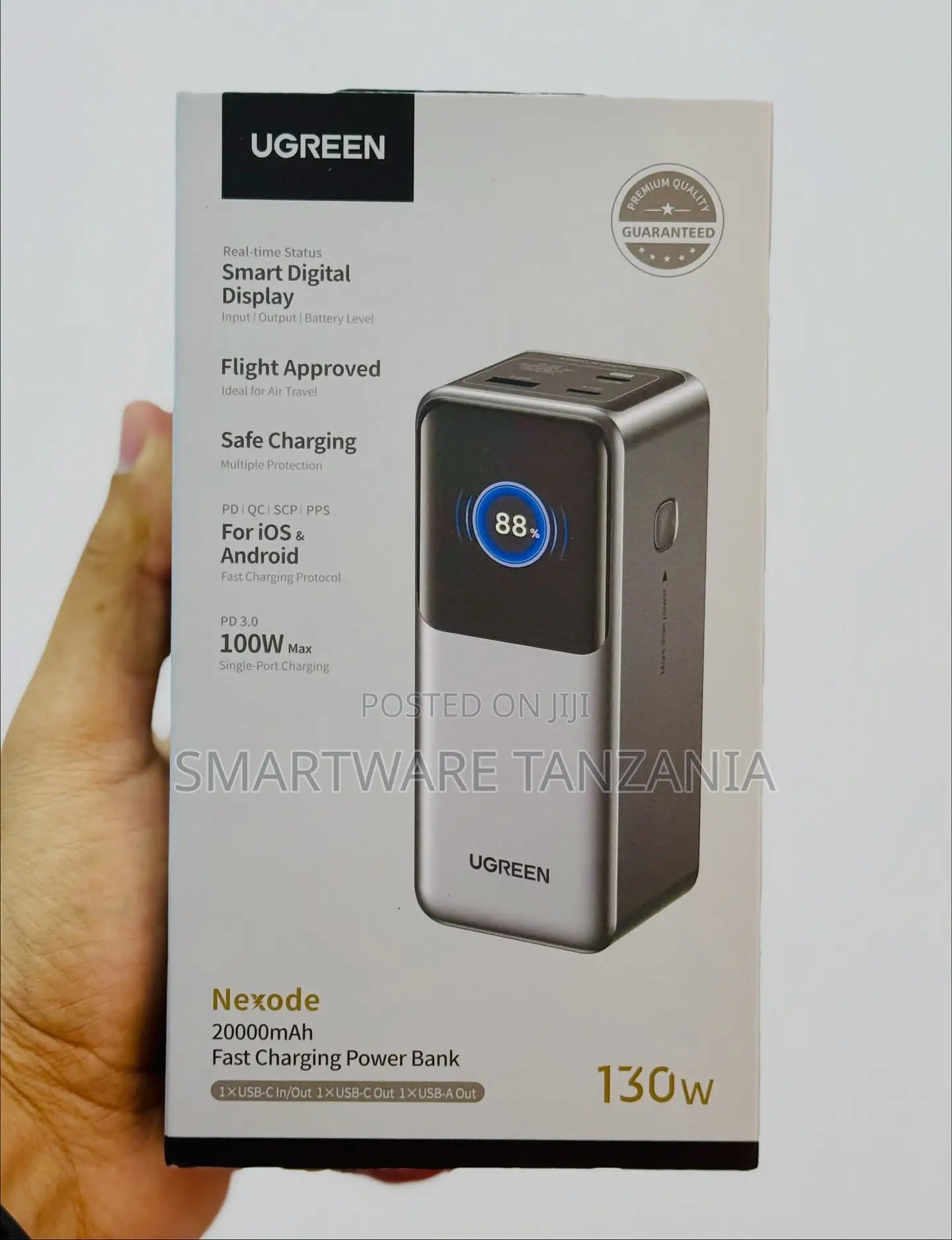 UGREEN Nexode 20000mAh Fast Charging Power Bank, Smart Digital Display