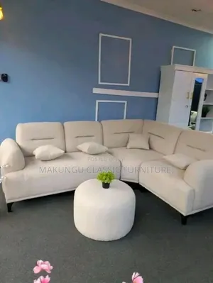 Sofa Ya Kisasa Ya L Yenye Seats Nne Ina Fibres Spring Godoro Imara