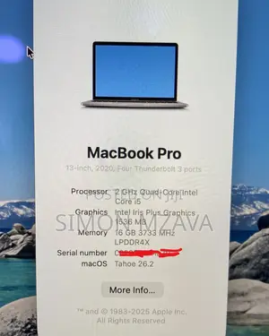 Laptop Apple MacBook Pro 2020 16GB Intel Core i5 SSD 512GB