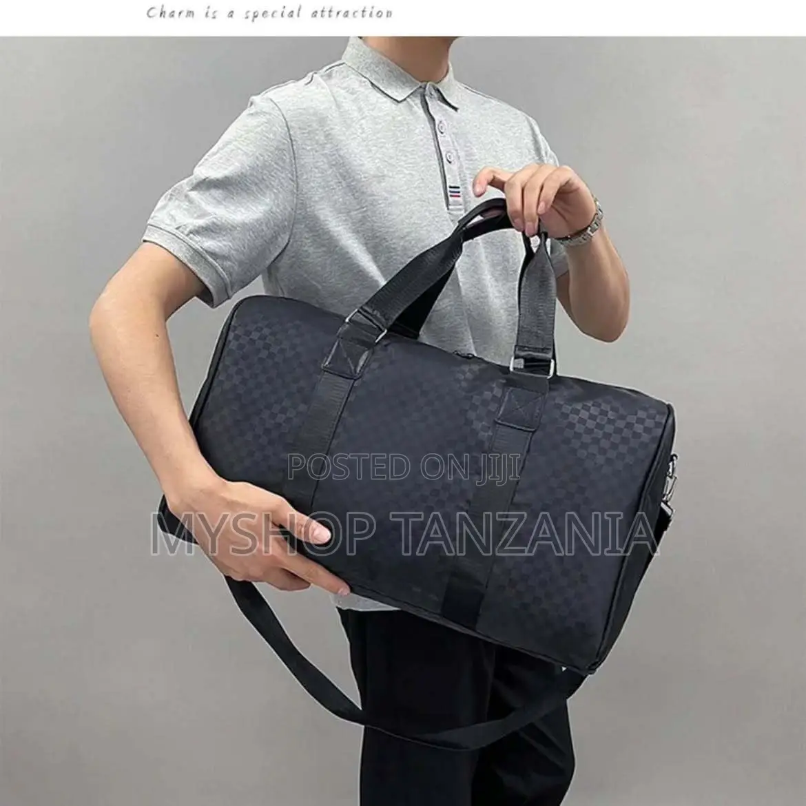Black Nylon Weekender Bag