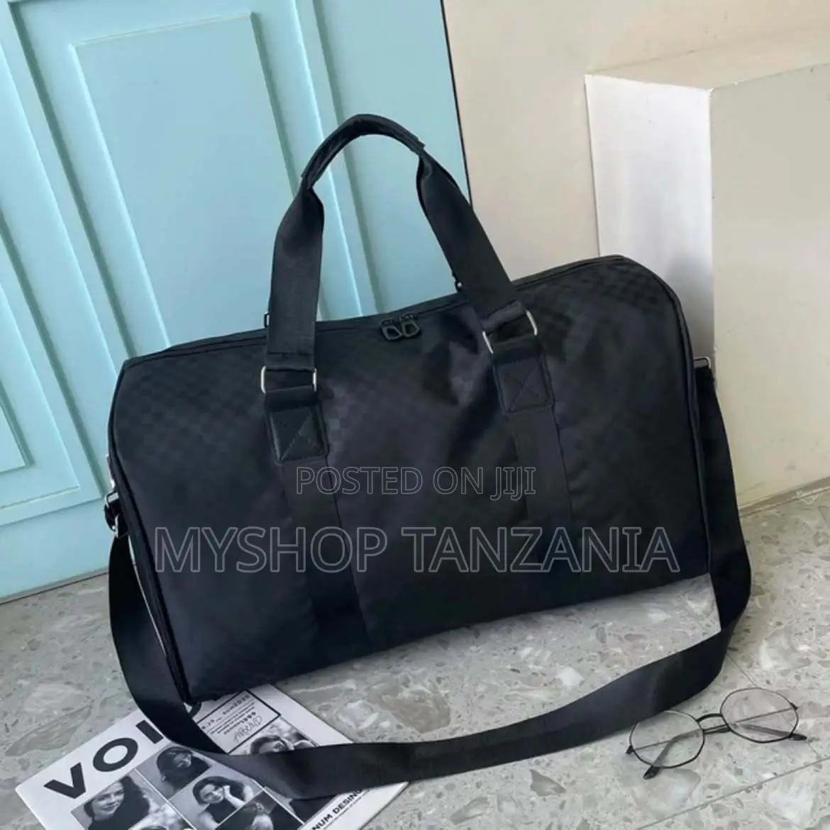Black Nylon Weekender Bag
