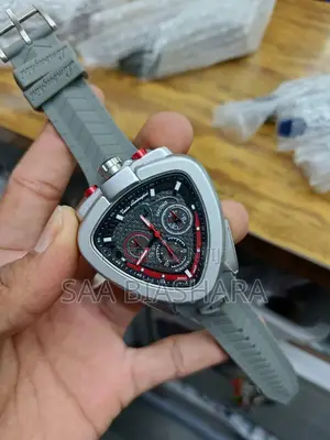Tonino Lamborghini Watches Gray Rubber Belt Silver Case