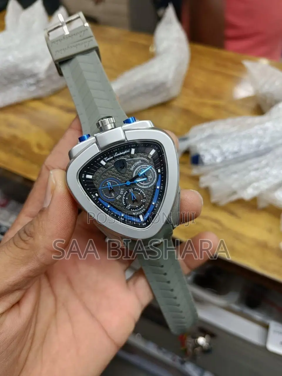 Tonino Lamborghini Watches Gray Rubber Belt