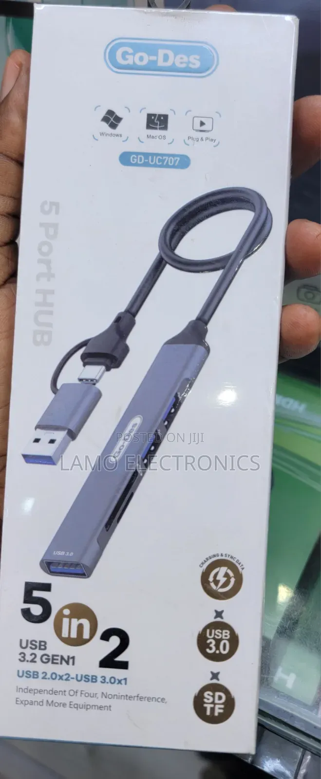 Go-Des Gd-Uc707 5 in 2 USB Hub