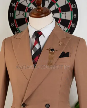 Romaster Men’s Slim Fit Double-Breasted Suit