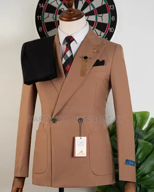 Romaster Men’s Slim Fit Double-Breasted Suit