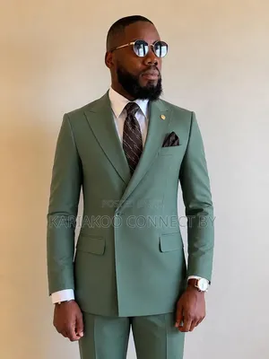 Executive Men’s Peak Lapel Cross-Button Suit Collection