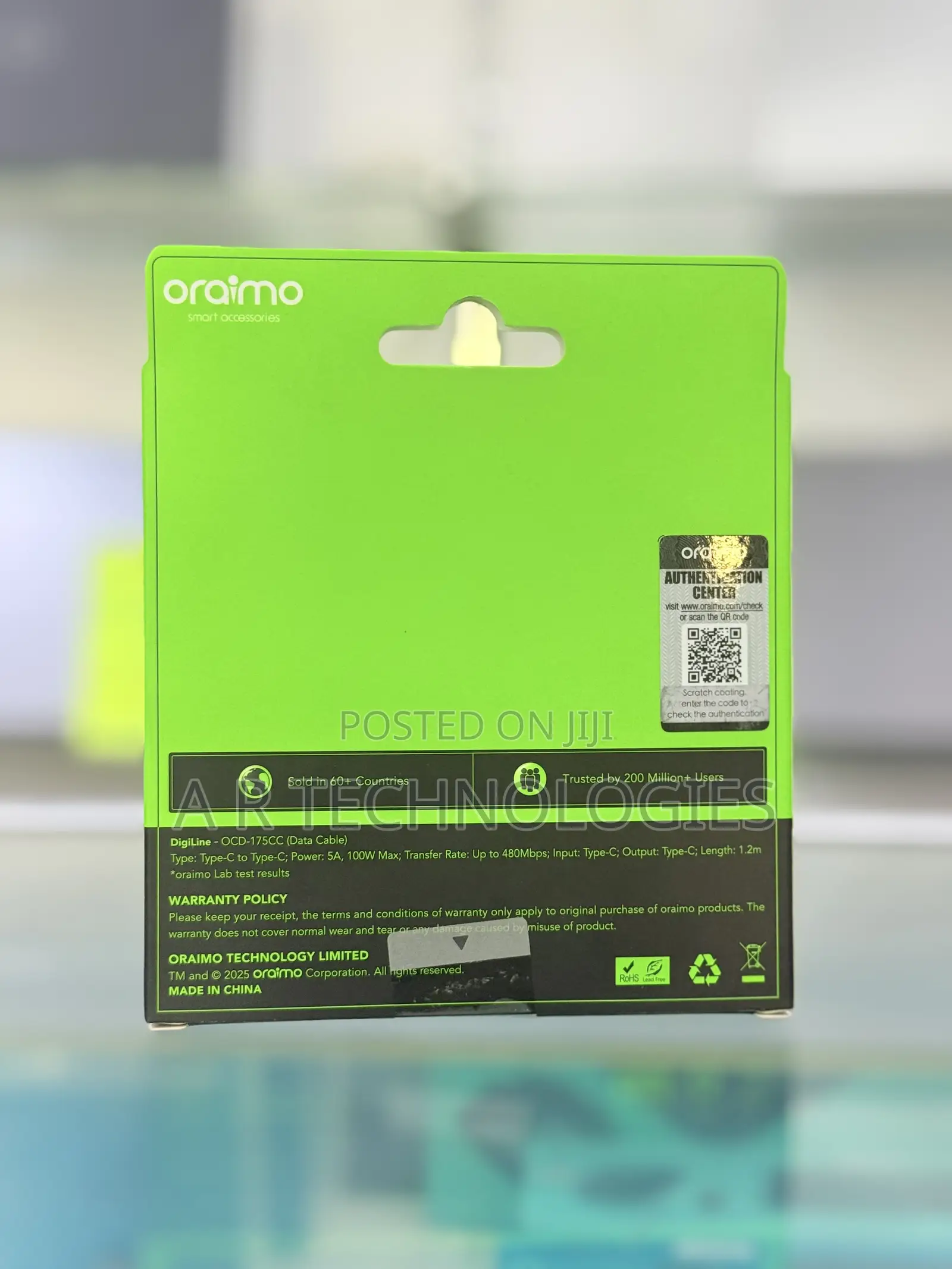 Oraimo Type C to C Charging Cable.