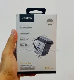 UGREEN Nexode Pro 100W GaN Fast Charger With Retractable Cable USB-C/A